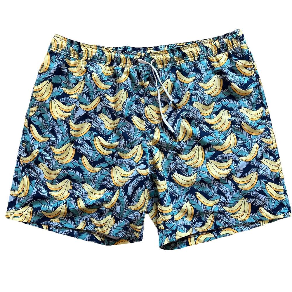Banana Swim Trunks Men's Size XL‎ Banana All Over Beach Pool Lined Inseam 7”